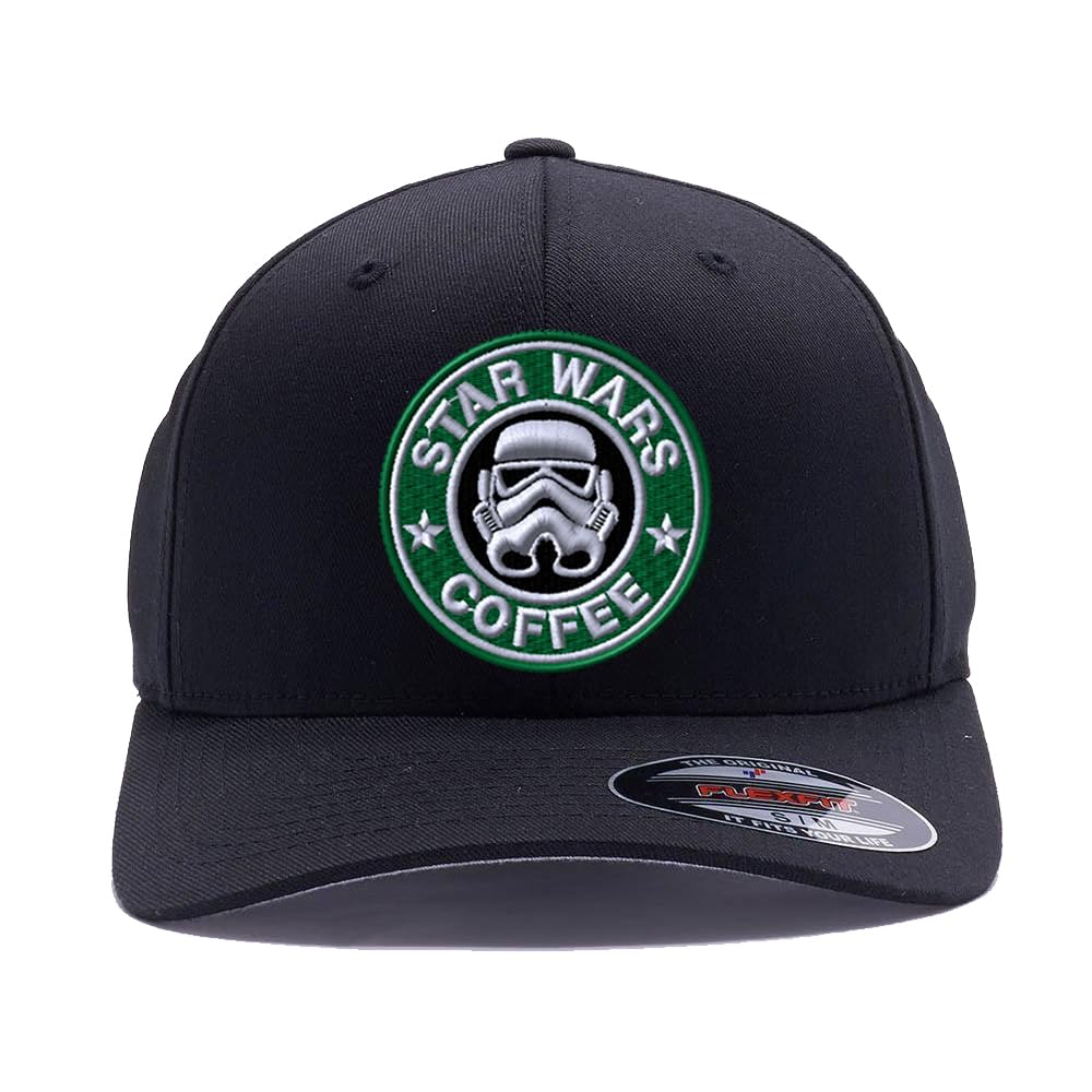 Star Warz Coffee Custom Embroidered 6277/6477 Flex Fitted Baseball HAT