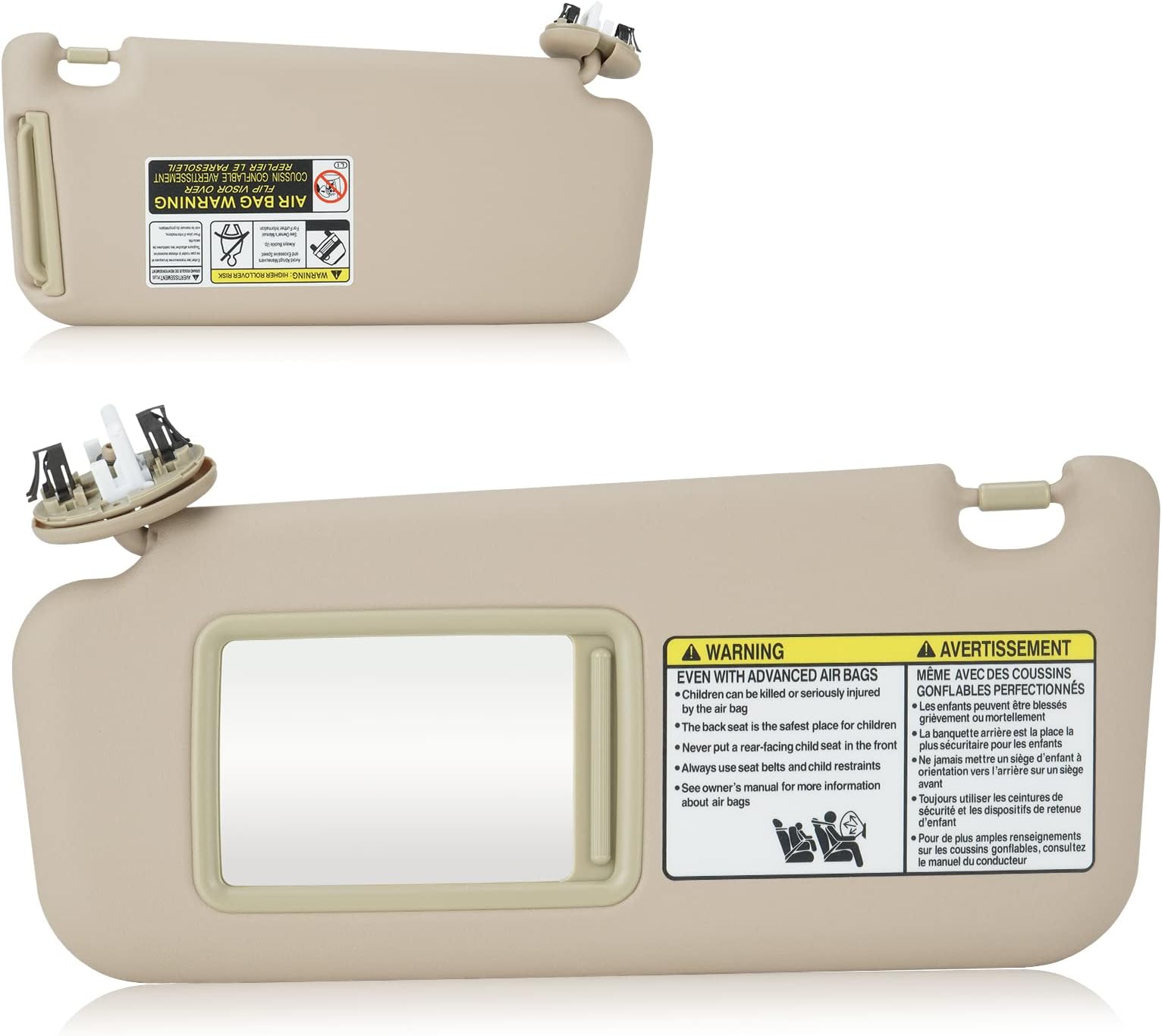 Youxmoto Beige Left Driver Side Sun Visor (Left
