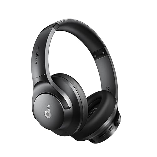 Soundcore by Anker Q20i Hybrid Active Noise Cancelling Headphones, Wireless Over-Ear Bluetooth, 40H Long ANC Playtime, Hi-Res Audio, Big Bass, Customize via an App, Transparency Mode - Black