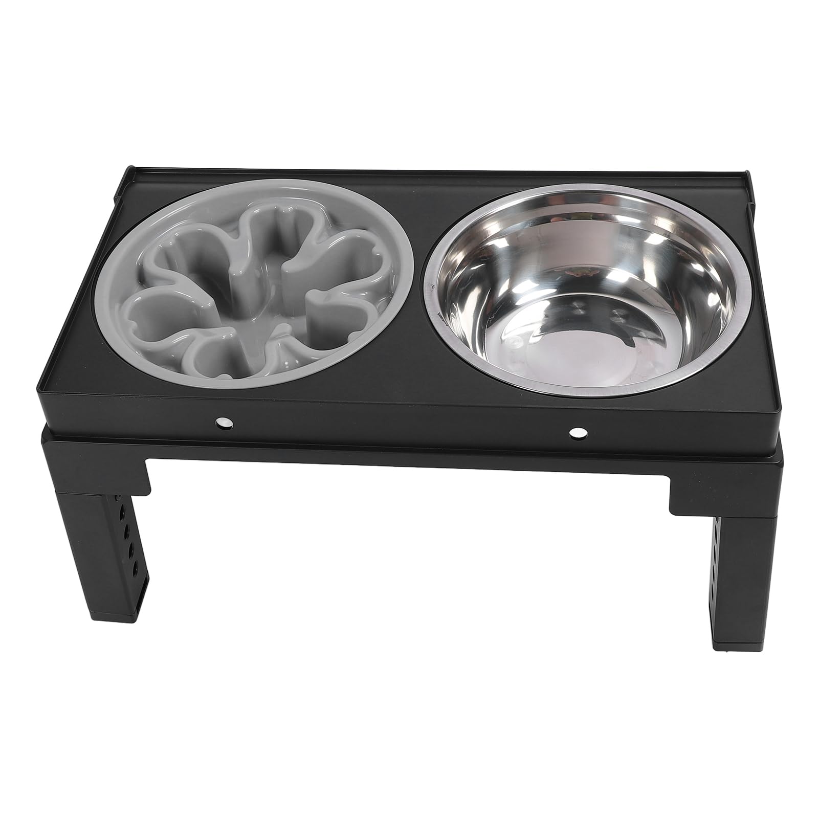 Cuencos Elevados para Perros, Comedero para Perros de Ajustable con Cuencos Dobles de Acero Inoxidable, Soporte Elevado para Cuencos para Mascotas, Fácil de Limpiar