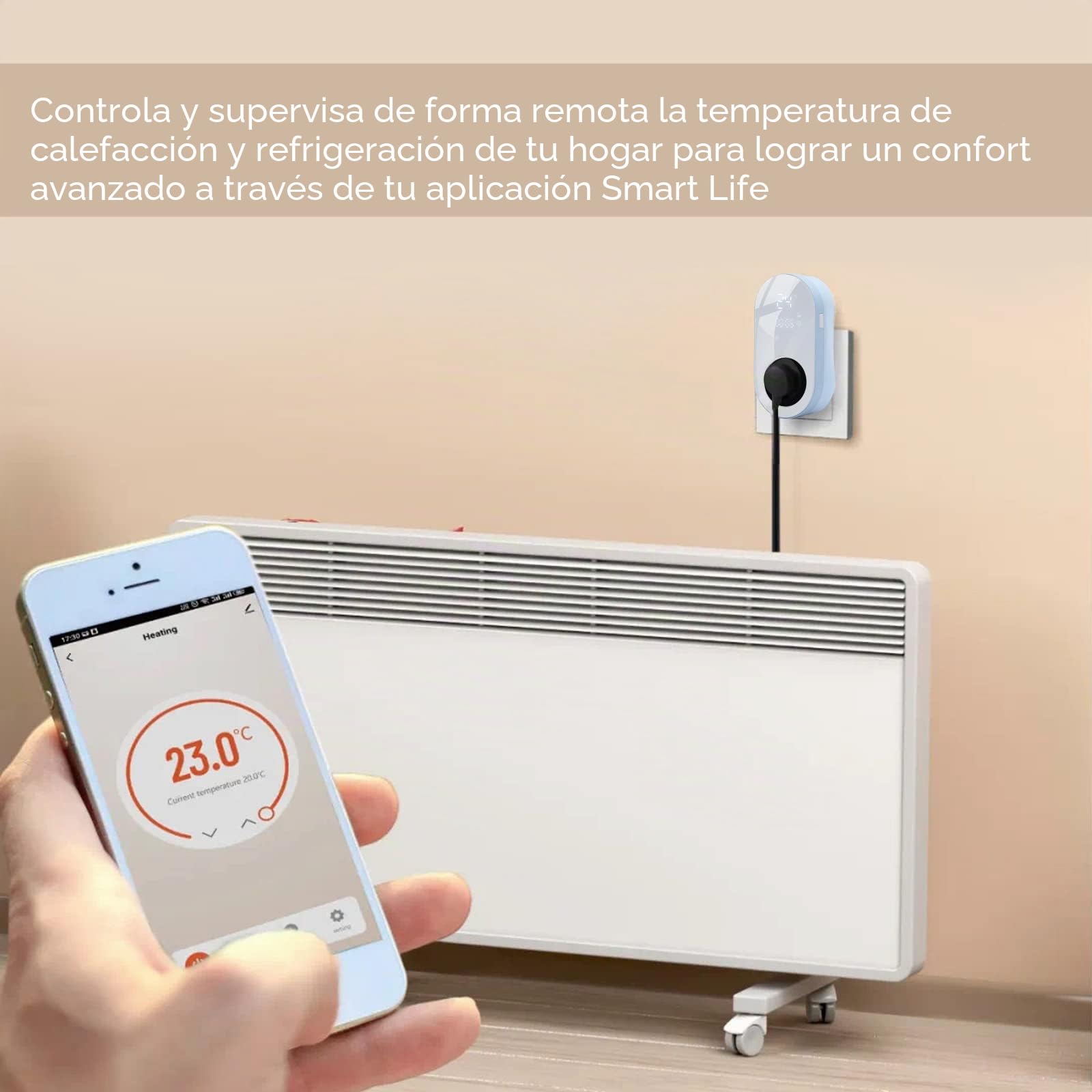 termostato calefaccion WiFi,Calefacción Refrigeración Termostato Digital calefaccion programable Enchufe termostato para casa Controlador de Temperatura (Azul)