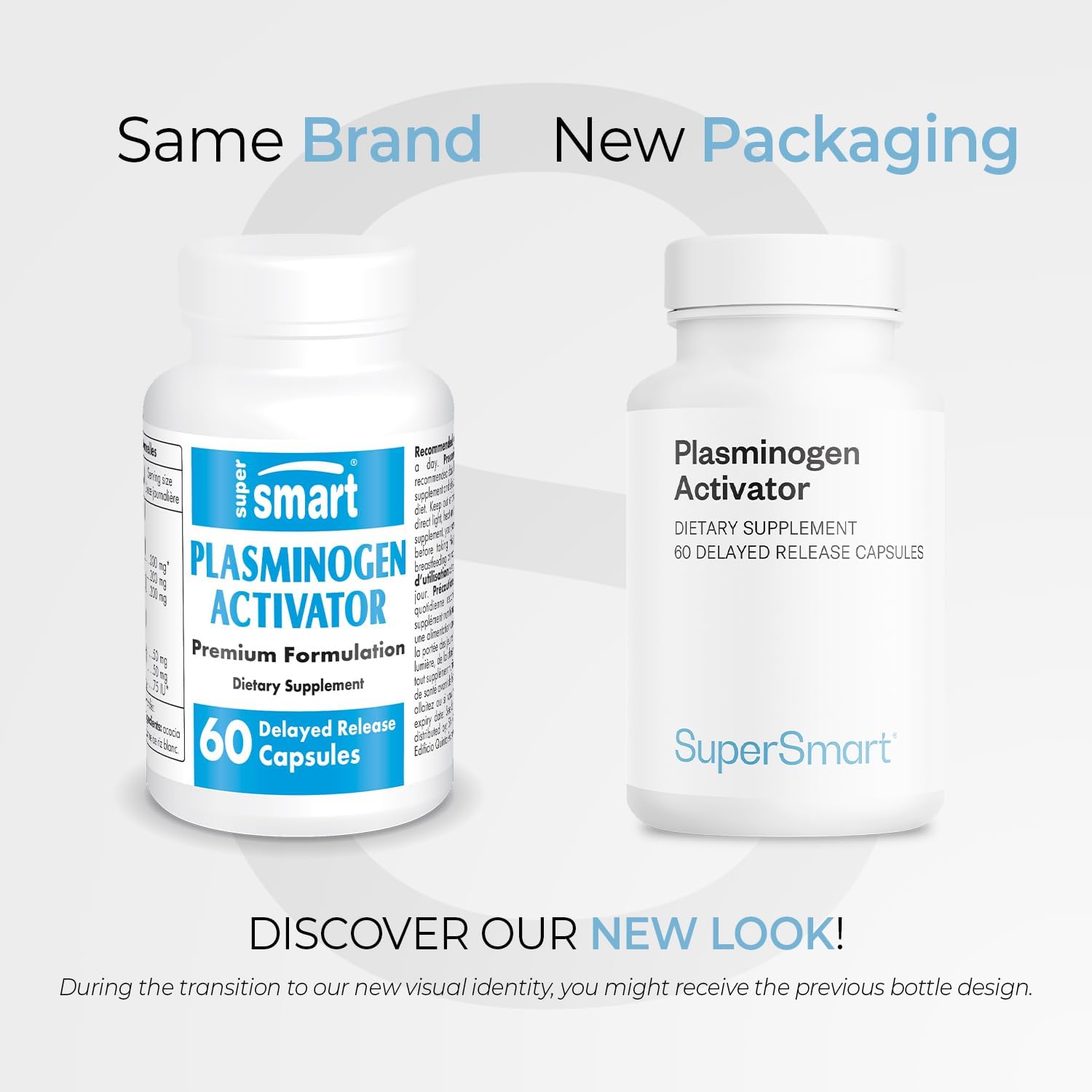 Supersmart Plasminogen Activator (Advanced Formula) - with Pterostilbene, Nattokinase, Serrapeptase, OPC - High Potency Antioxidant Supplement | Non-GMO & Gluten Free - 60 Delayed Release Capsules