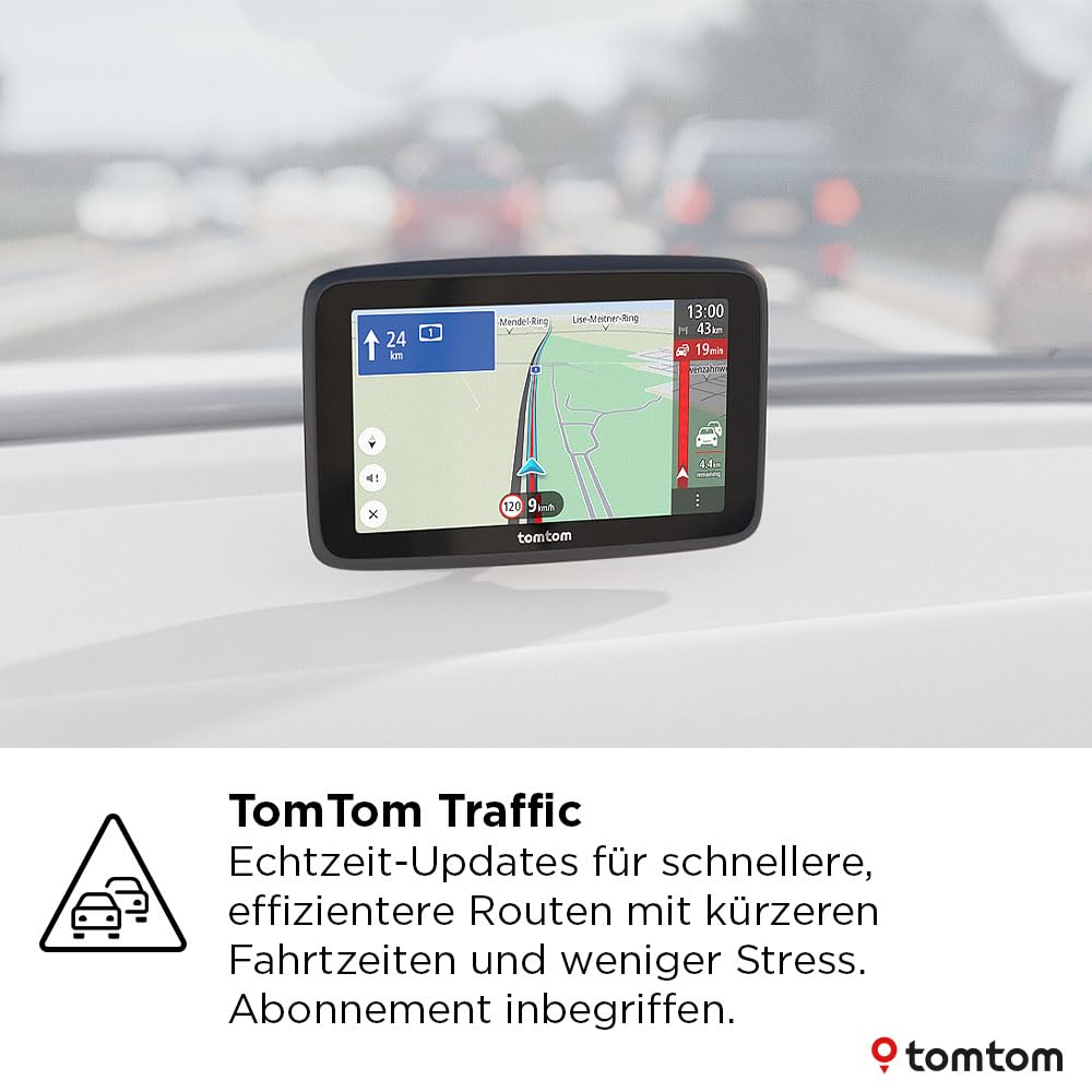 TomTom Pkw-Navi GO Advanced (6 Zoll, Stauvermeidung Dank TomTom Traffic, Weltkarten-Updates inklusive, Updates über Wi-Fi, dynamischer Fahrspurassistent, integrierte, umkehrbare Halterung)
