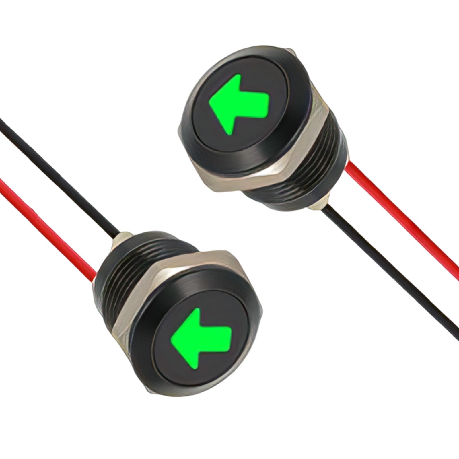 2PCS 12V LED Signal Indicator Lights, Waterproof 1/2" Panel Mount Turn Indicator with Left/Right Arrows,Suitable for Automotive dashboard and Marine Use