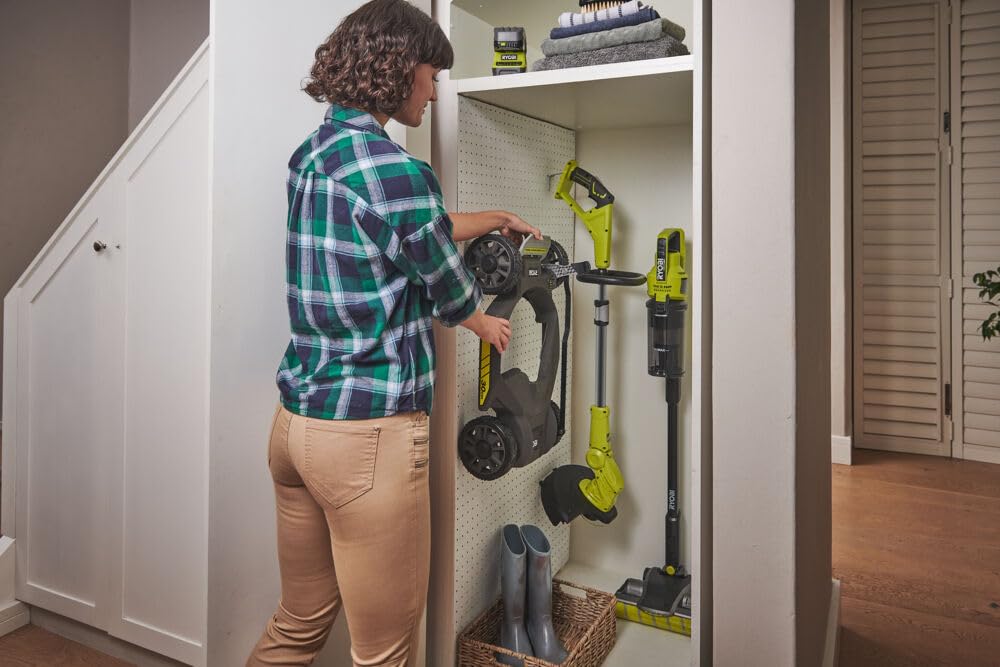 Ryobi RY18LMC30A-120 - Cortacésped 3 en 1 de 18 voltios, Recortadora/cortadora/Barra de Basura, diámetro de 30 cm, 1 batería de 2,0 Ah y 1 Cargador de 1,5 A, RY18LMC30A-120