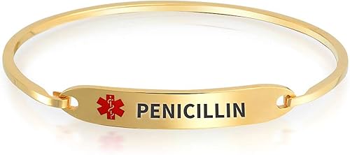 Vista 16 de Bling Jewelry Pulsera de identificación médica con grabado personalizable, elegante y con brazalete de 7 pulgadas para mujer, de acero inoxidable