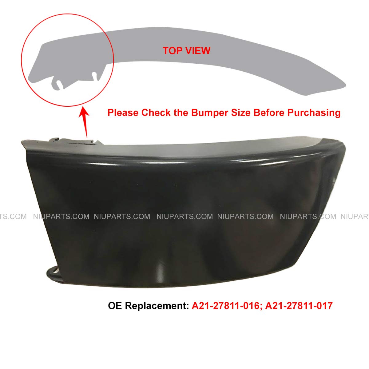 Amazon.com: Metal Bumper End Dark Gray - Driver Side (Fit: 2008  