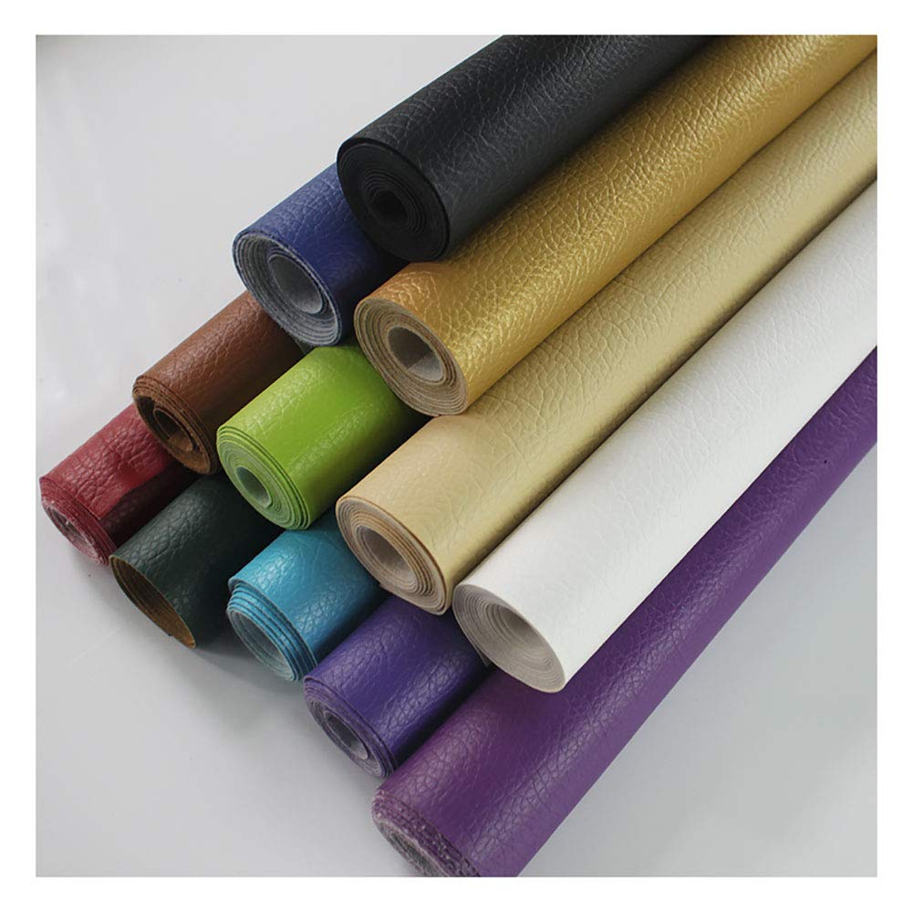 Material de tapicería de piel sintética de poliuretano azul zafiro resistente para tapicería de coche, tela elástica texturizada (1,38 x 7 m)