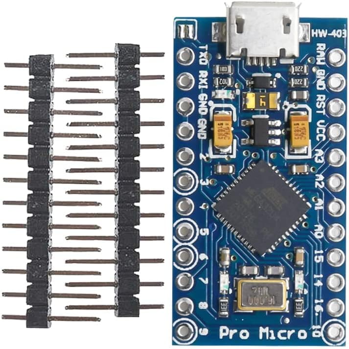 IDUINO Pro Micro 16MHz 5V with 2-Row Pins Header Module Board ATmega32U4 Module Board Micro USB Pro Micro Development Board Microcontroller