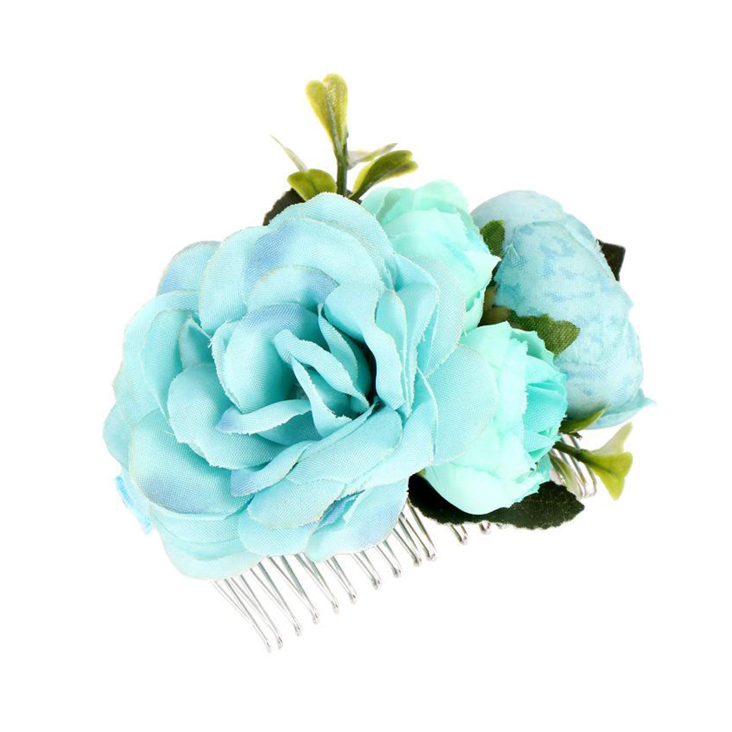 Young & Forever Gift Rakhi Gift Friendship Day Gifts Specials for Girlfriend Valentine Gifts for Boyfriend Beautiful Polyester Flower arragement Hair Accessories for Women Silver Hair Comb for Girls
