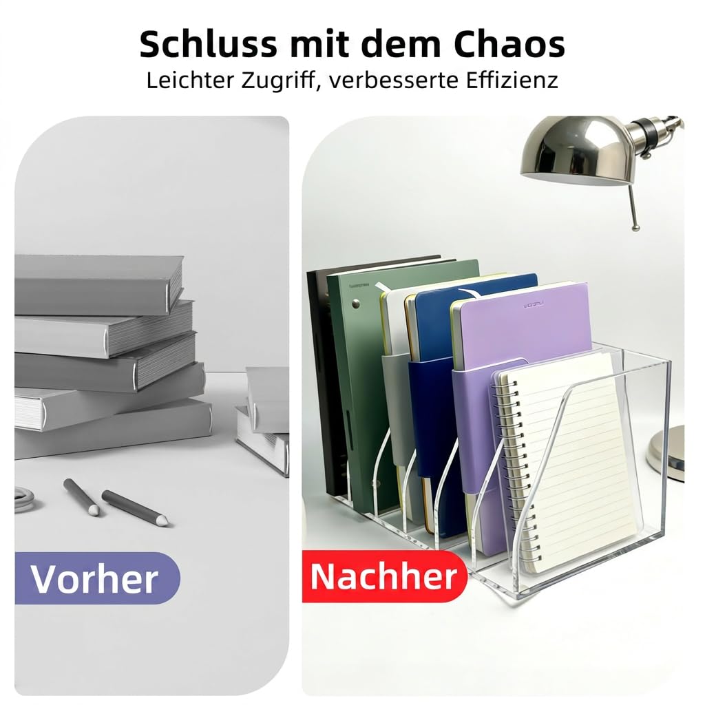 Acryl Stehsammler B5, 6 Fächer, Zeitschriftenhalter, Büro-Organizer