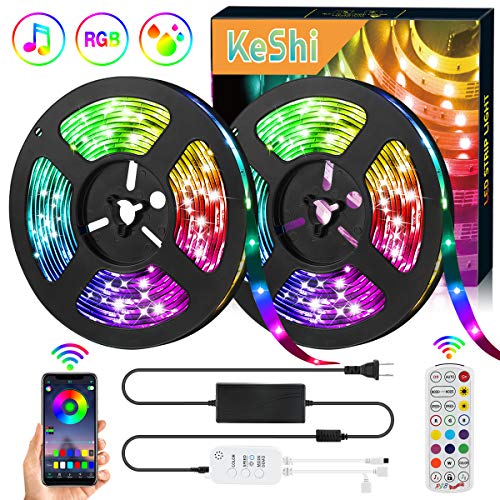 LED Strip Lights, KeShi 32.8ft RGB 300 LEDs SMD5050 Tape Light Strips, IP65