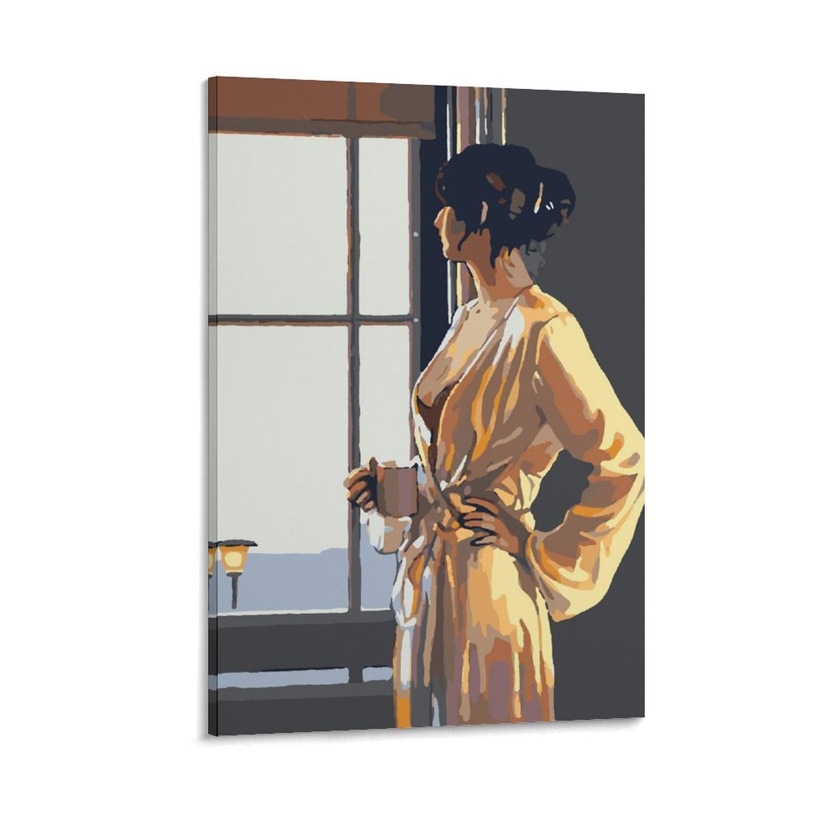 Beautiful Woman in A Nightdress by jack_vettriano Wall Art Prints Poster Poster Painting Canvas Wall Art Living Room Posters Painting 08x12inch(20x30cm)