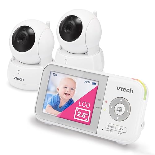 Miniatura 56 de VTech [Actualizado] Monitor de bebé VM350-2, pantalla de 5 pulgadas, 2 cámaras, rango de 1000 pies, visión nocturna, audio de 2 vías, canciones