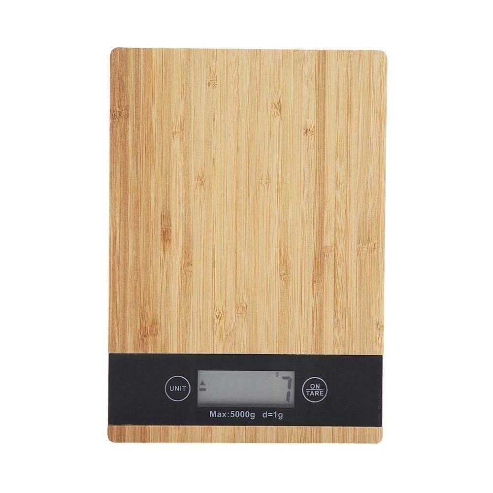 Digital Food Scale,Multi-Functional Kitchen Appliance,Precise Weight Measuring and Portion Control,Baking and Cooking Made Simple,Stainless Steel Platform (Wooden Rectangle)-image-1