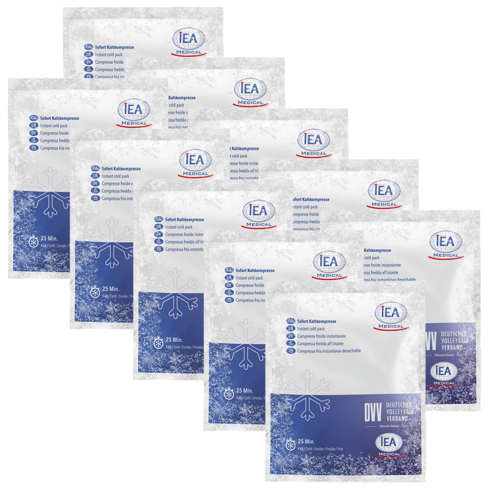 IEA Medical Lot de 10 compresses froides instantanées jetables – pour douleur, gonflement, contusions, entorses et piqûres d’insectes – pratique pour sport, maison et voyage
