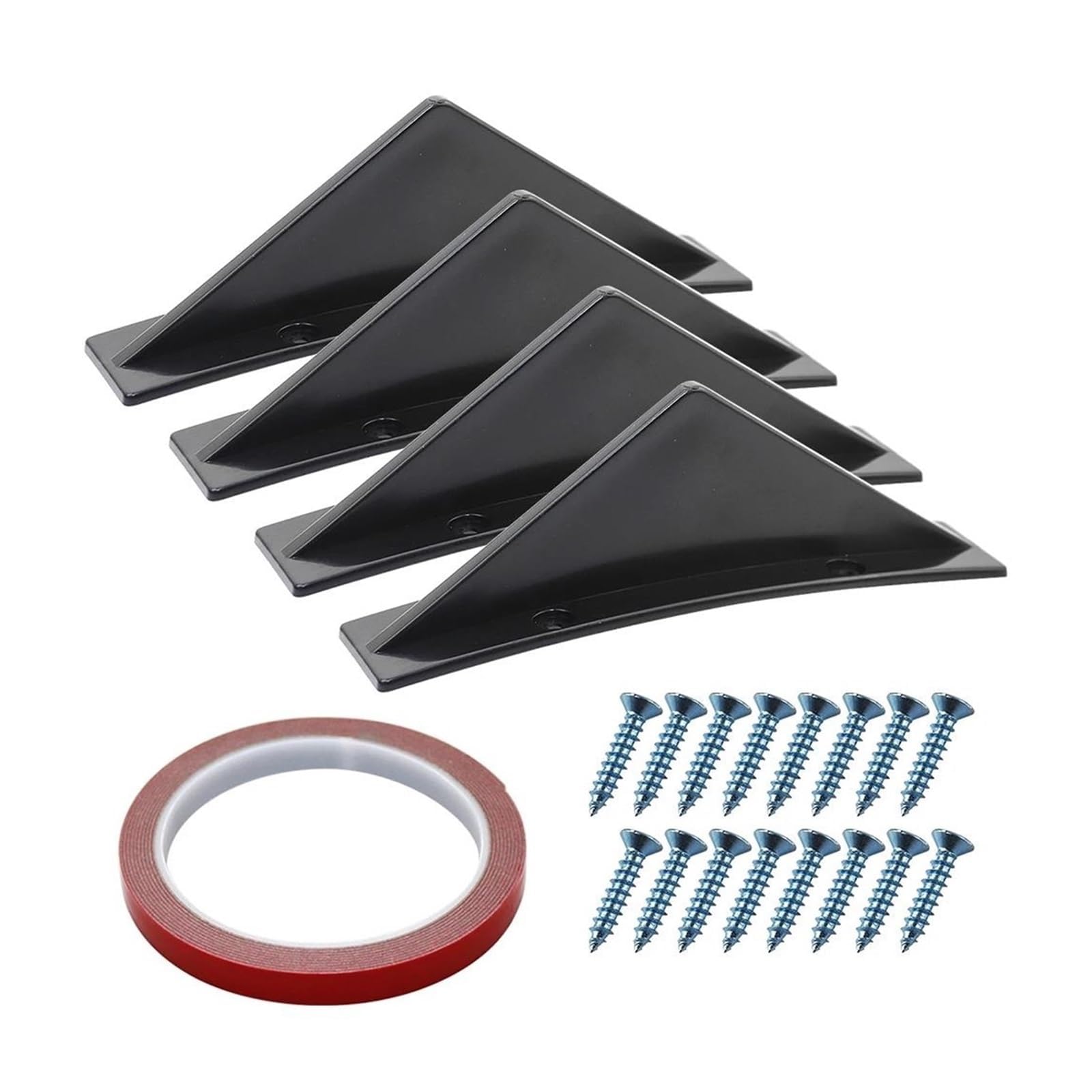 MYRFCSA 4PCS Car Shark Fin Wing Spoiler, for Skoda Enyaq RS iV/Enyaq iv SUV IV 80 80X 60 50 SUV 2021-2025 Triangular Rear Lip Splitter Anti-Crash Protector Auto Decoration Spoiler