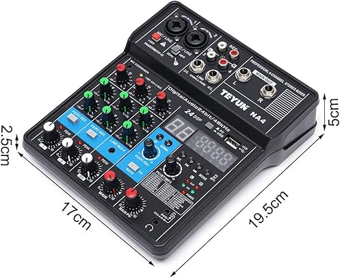 Miniatura 2 de Mezclador de audio profesional Placa de sonido Sistema de consola Interfaz de sistema de 4 canales Bluetooth Studio Mezclador de audio DJ Consola de