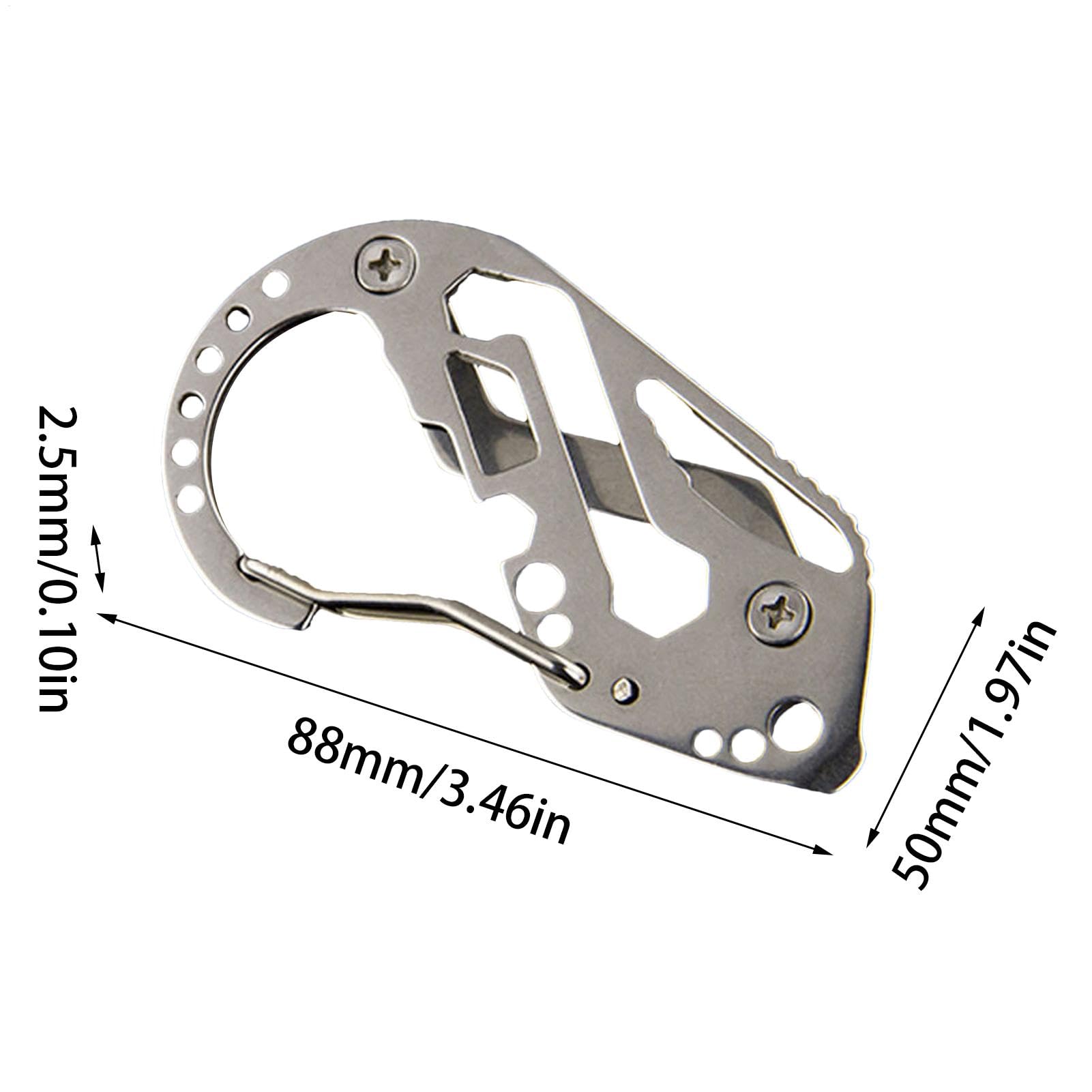 Moschettone Multiutensile Portachiavi – 8 Strumenti In Acciaio Inox, Apribottiglie E Lama Seghettata, Per Campeggio