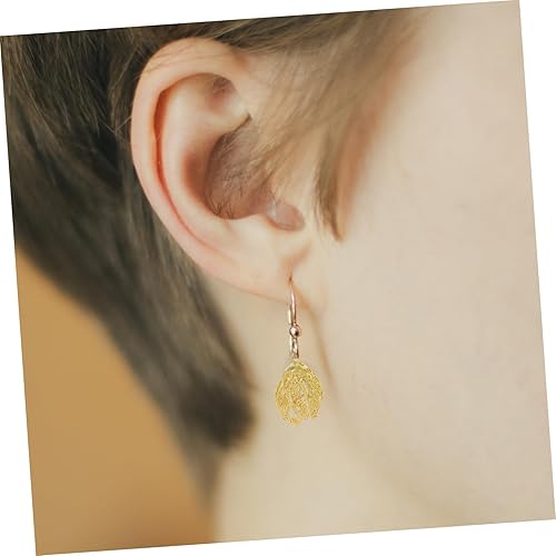 Miniatura 6 de EXCEART Flower Charms Pendant Diy 10pcs 24k Plated Hollow Pendant Base for Jewelry Making Accessories