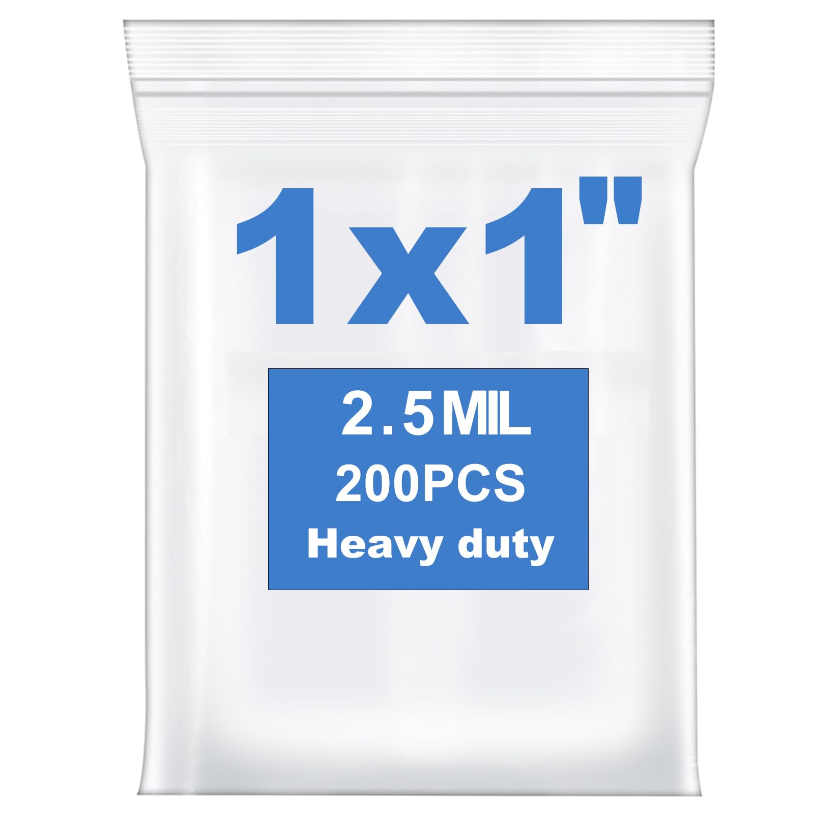 Photo 1 of 200PCS 1"x1" Thick 2.5Mil Small Clear Plastic Zip Poly Reclosable Bags