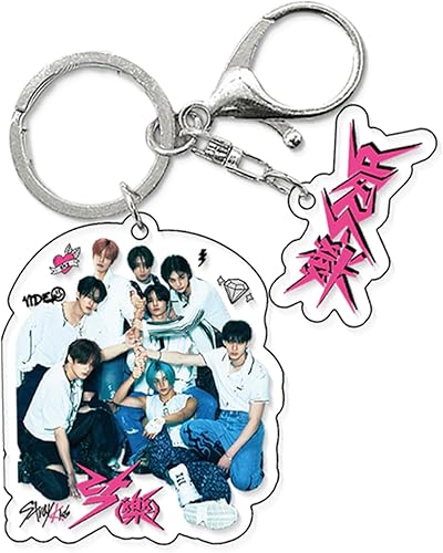 Miniatura 7 de KPOPBTS Stray Kids 樂-Star Caja de regalo con llaveros para portátil, cordón, tarjetas fotográficas, llavero para fans de SKZ