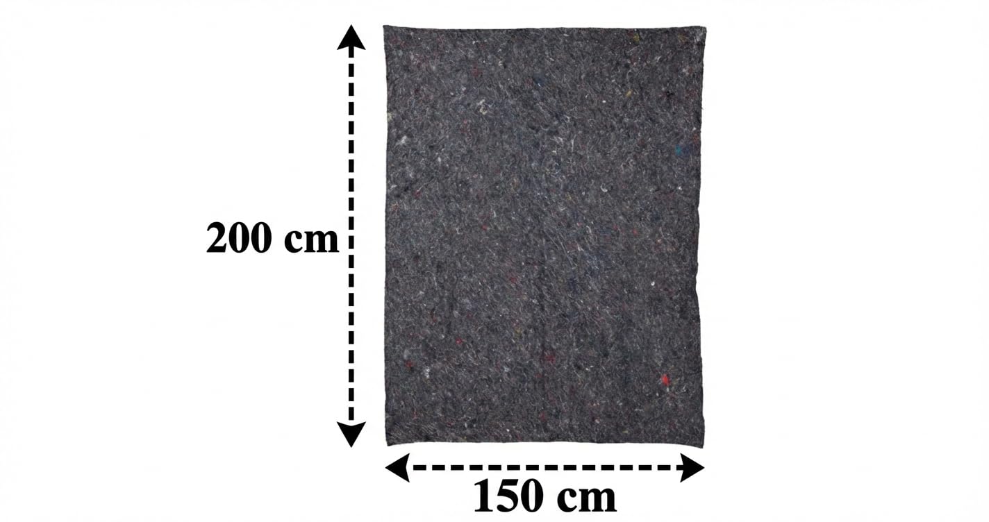 Mantas para mudanza gruesas y transporte de muebles | 150 x 200 cm | 300 gr/m² | Manta pintor suelo | Fieltros protectores | Mantas para embalar (2)