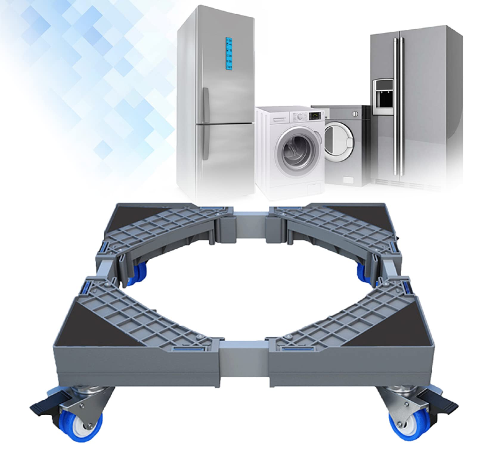 Buy Washing Machine Base With Wheels, Height Adjustable Stable Legs,360