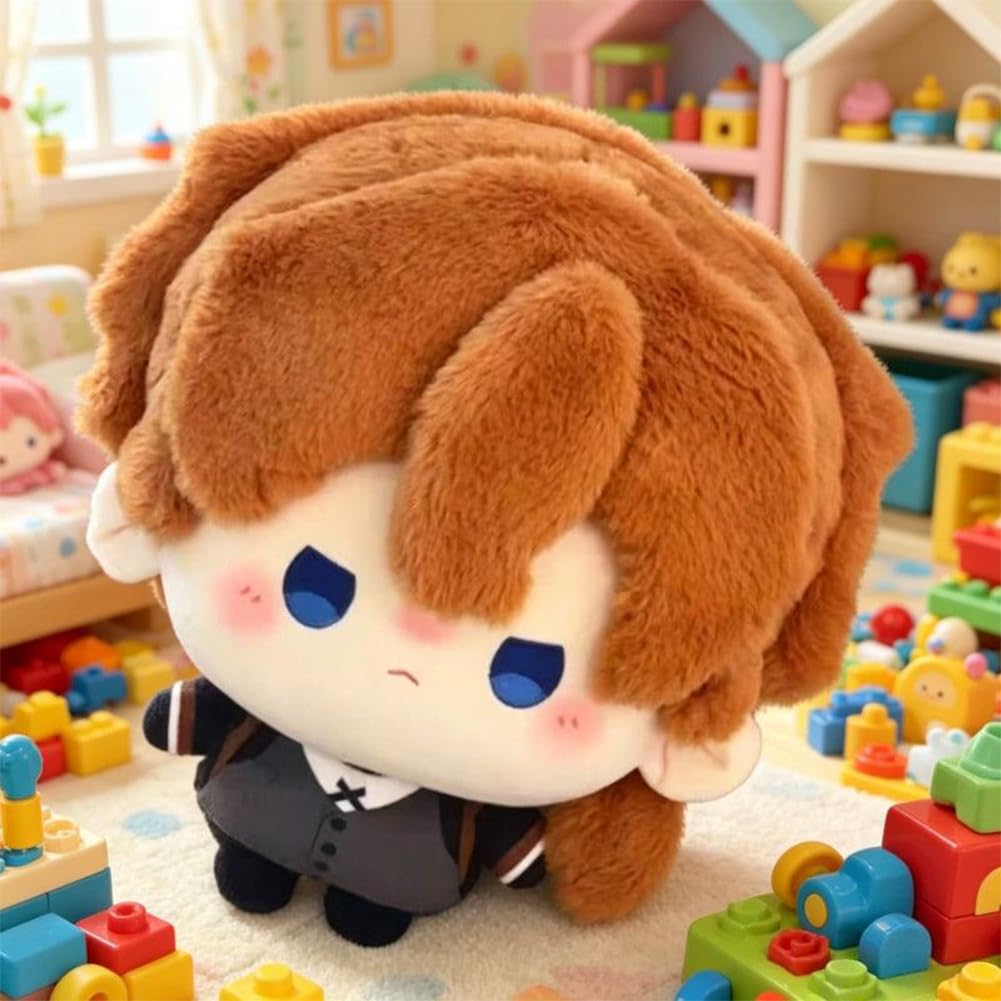 Pluszowa figurka Dazai Osamu/Nakahara Chuuya/Nakajima Atsushi, 3 szt | BSD Anime Pluszaki Poduszka, Sofa Dekoracja Pościel Prezent, Bawełna PP, 35 cm