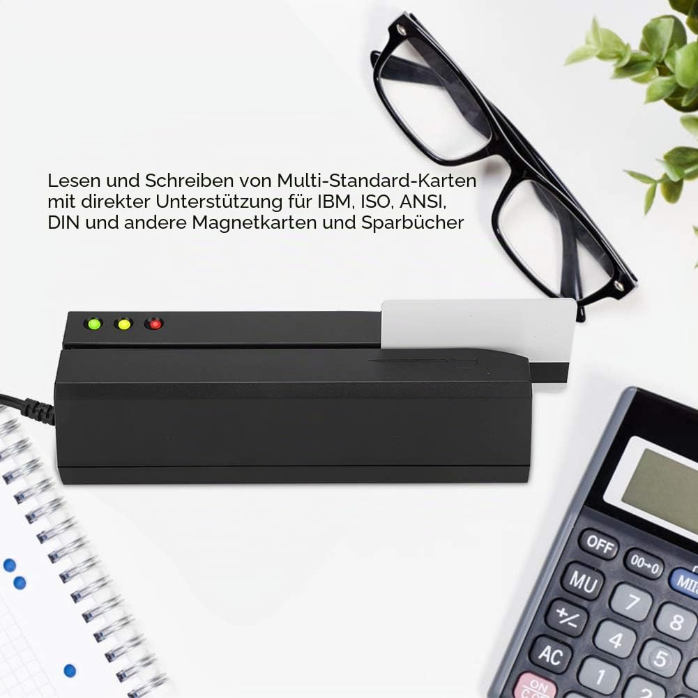 MSR605X Magnetstreifenkartenleser, USB-Encoder, 3 Spuren, Lesen, Schreiben, Spur 1, 2, 3, mit LED-Anzeige, Summer
