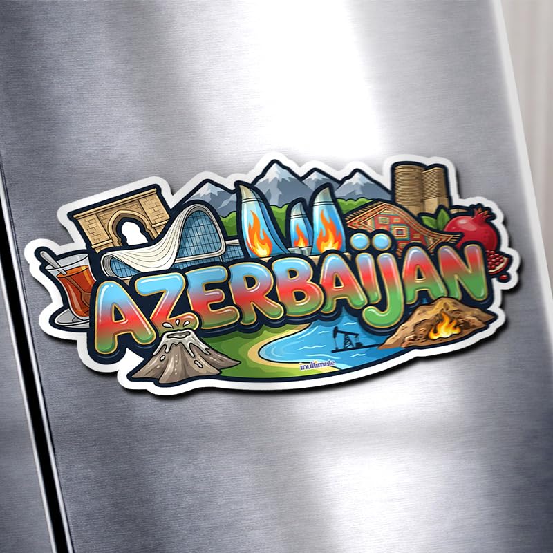 Azerbaijan Fridge Magnet - Glossy Print, 4mm Thick MDF, Stylish Magnet for Fridge, Wardrobe & Metal Surfaces-picture-18