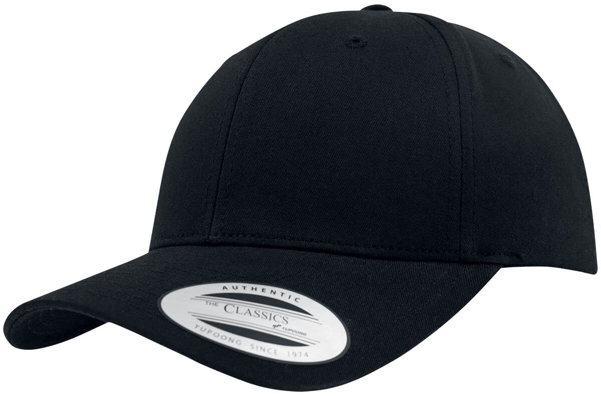 Flexfit Damen und Herren Baseball Caps Curved Classic Snapback Cap, Farbe Schwarz
