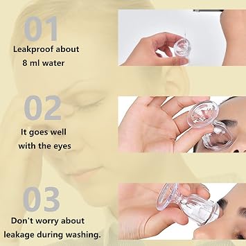 2 Pcs Glass Eye Wash Cup Clear Eye Flush Cup Portable Eye Washing Kit for Eye Rinse