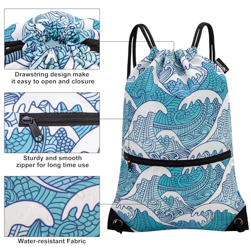 Image of HOLYLUCK Drawstring Backpack Bag Sport Gym Sackpack