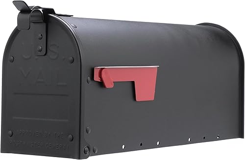 Architectural Mailboxes Admiral ADM11BAM, buzón de aluminio para montaje en poste, código de compatibilidad A, negro texturizado, capacidad media