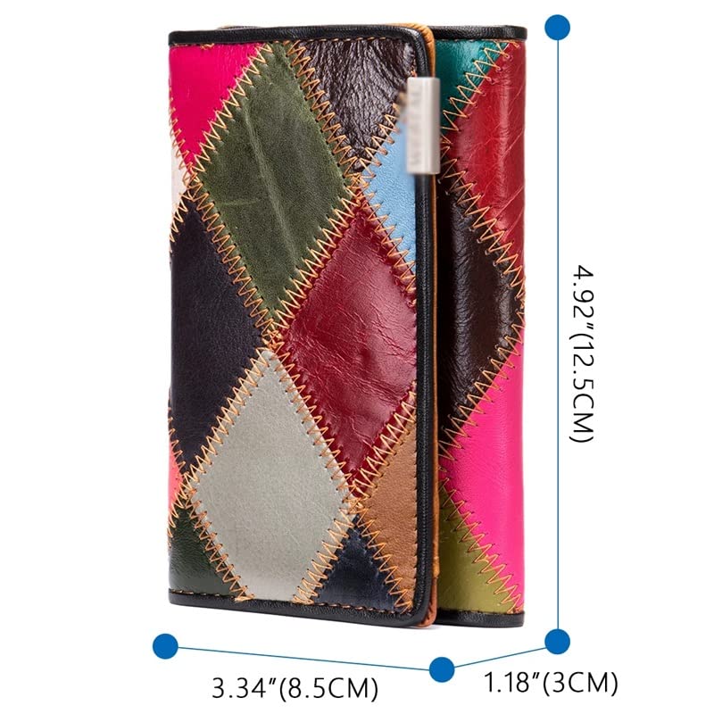 Coin Wallet Women Female Leather Small Purse Holder Woman Wallet Cash and Card Colorful Wallets for Women(C)2