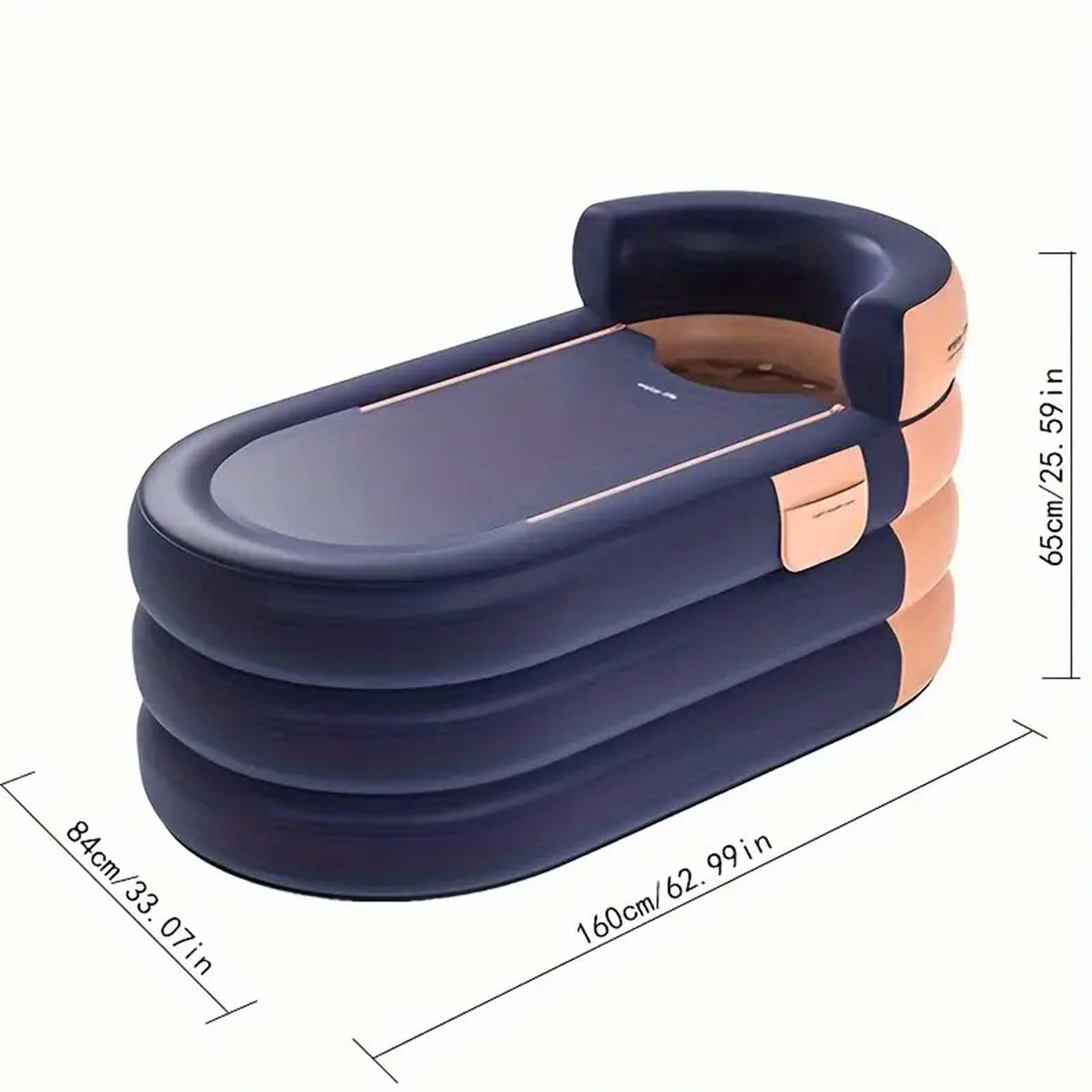Aufblasbare Badewanne Erwachsene 160x84x65cm mit Bodenpolsterung und 6 Lagen Wärmeisolierung Frostbeständig Faltbare Mobile Badewanne als Balkonpool für Zuhause Balkon Garten Badefass Outdoor
