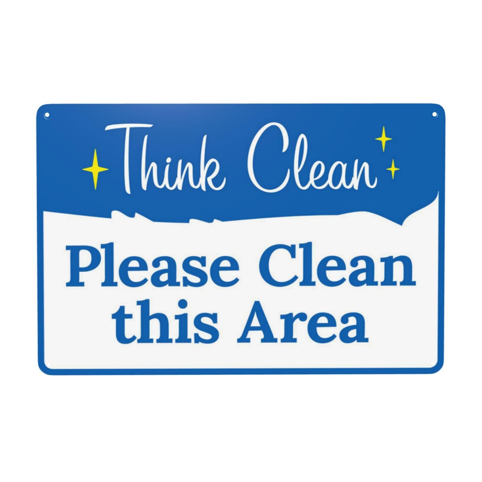 Retro Metal Tin Sign, Area Cleaning Reminder Notice Sign, Vintage Public Place Daily Tip Wall Decor, 12x8 Inch