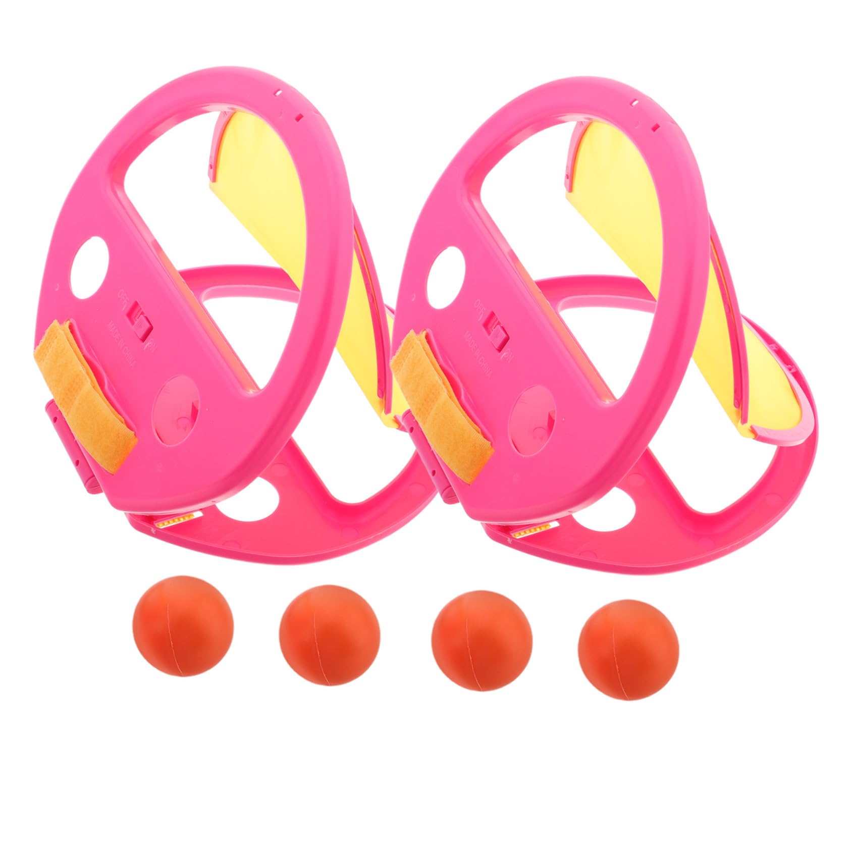 HEMOTON 2 Set Boys and Girls Tennis Rackets Plastic Paddle Racket Balls for Outdoor Fitness Coordination Games