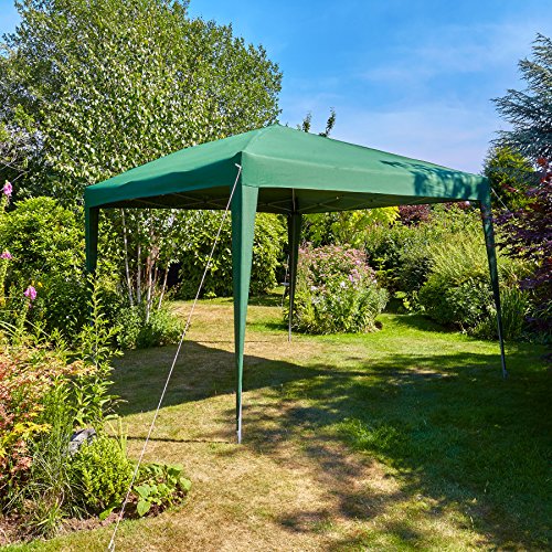Home Source Pop Up Gazebo 2x2m Outdoor Garden Marquee Tent Waterproof Adjustable Height UV Protection Easy Up Green With Carry Bag