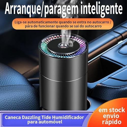 Umidificador de ar Difusor de perfume Purificador de ar ultrassônico LED com partida e parada de car