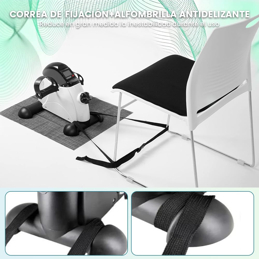 Pedales estáticos para Personas Mayores, para Ejercicio de rehabilitación de piernas y Brazos, Pedaleador Compacto, portátil y de fácil Montaje y Uso, Mini Bicicleta para Ejercicios(Negro)