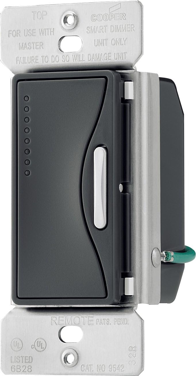Eaton 9542SG Aspire Smart Accessory Dimmer with Preset, Silver Granite