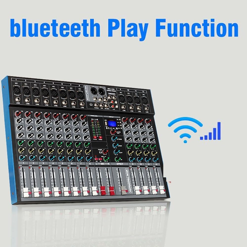 Professioneller 8-Kanal-Mixer mit Einzelgruppenausgang, Blueteeth und Effekt-Reverb,Interessanteres Klangerlebnis