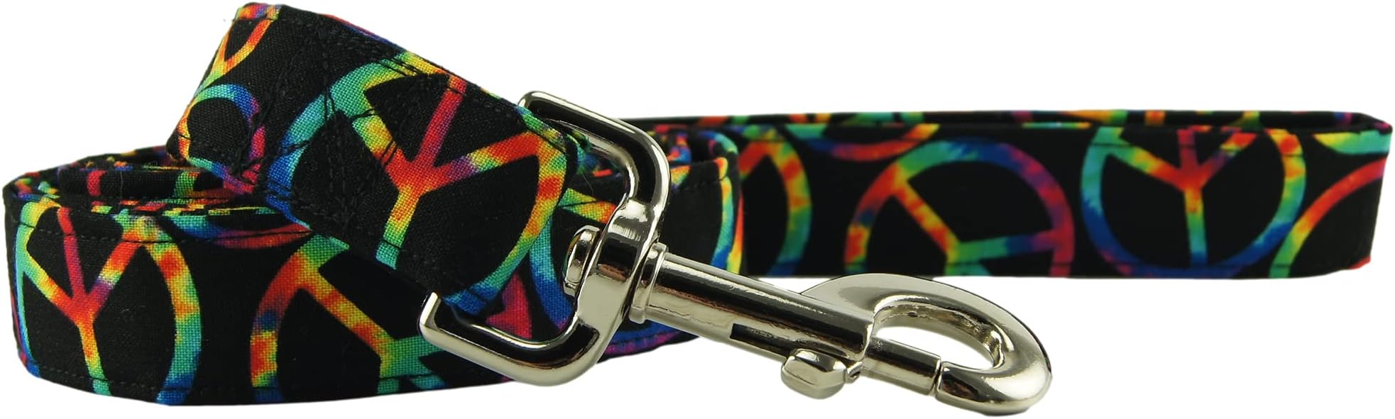 K9 Bytes Rainbow Peace Signs Dog Leash - Size - Large