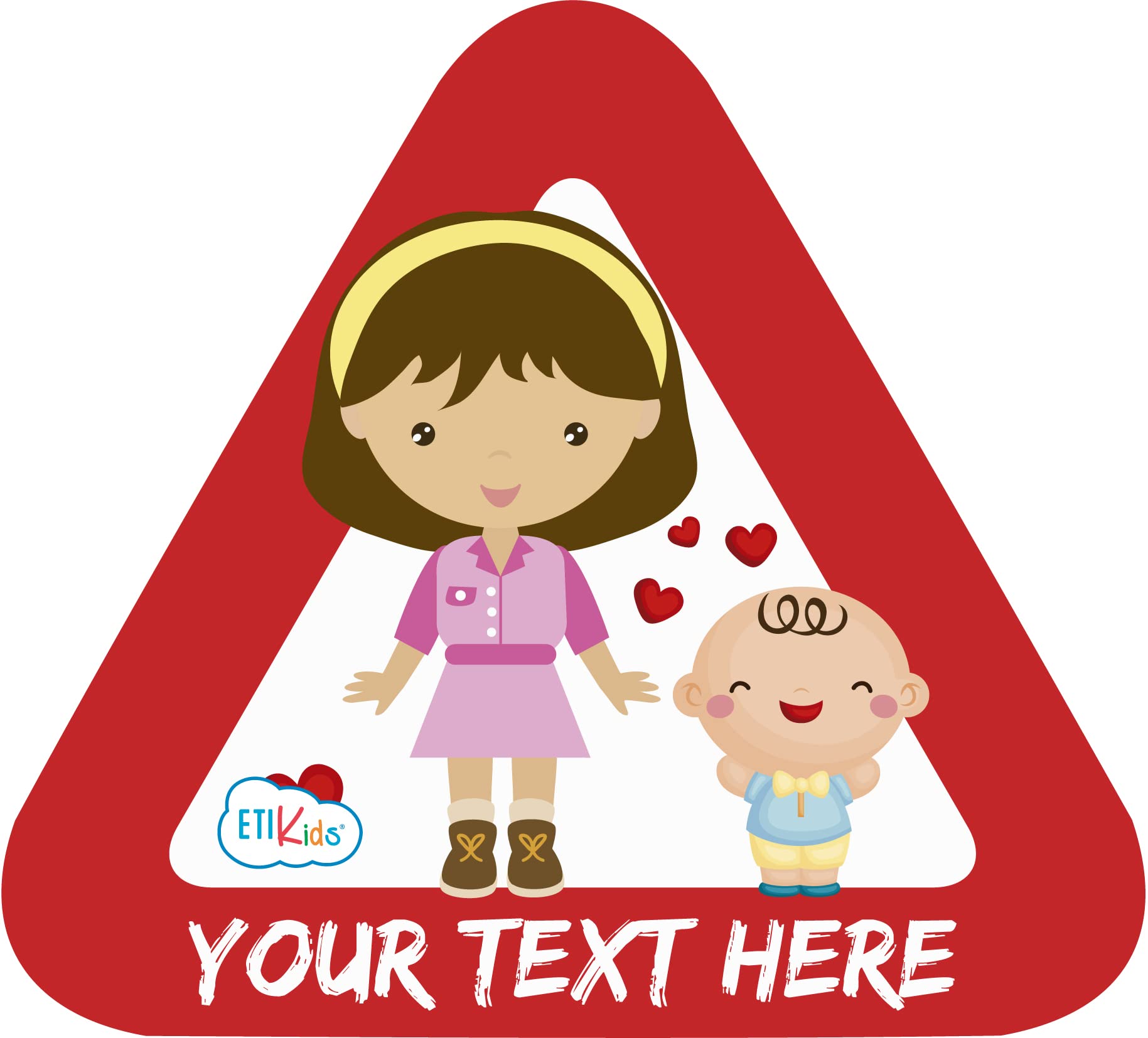 Haberdashery Online Custom Baby on board sticker for the car. Adhesive vinyl also for motorcycles. 15 x 13'7 cm. (9. Siblings)