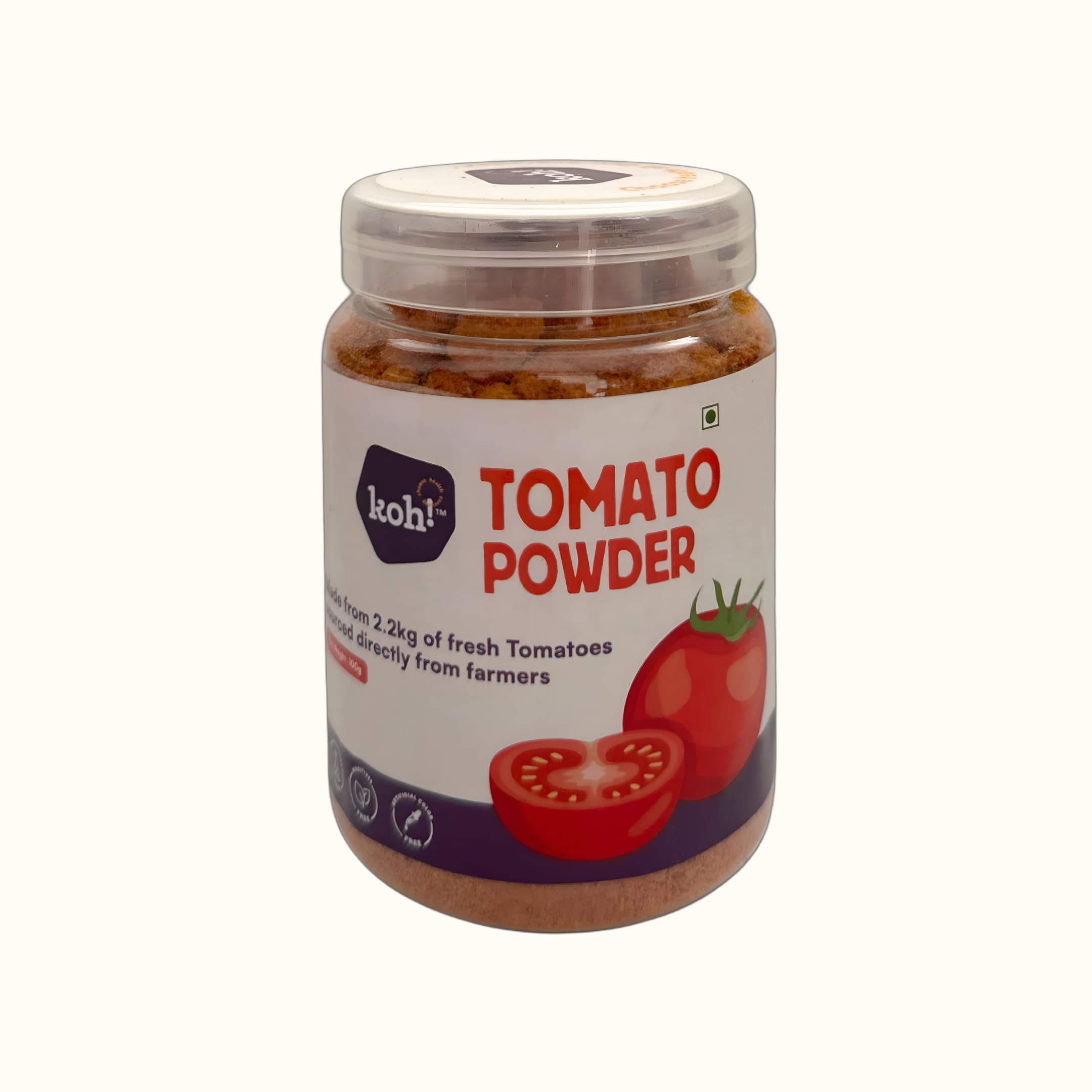 KOH Dehydrated Tomato Powder | Pure &amp; Natural for Soups, Sauces, Curries, Pasta &amp; Pizza | Perfect for Cooking, Gluten-Free, No Additives | Long Shelf Life, Rich in Nutrients - 3.5274oz(100g)