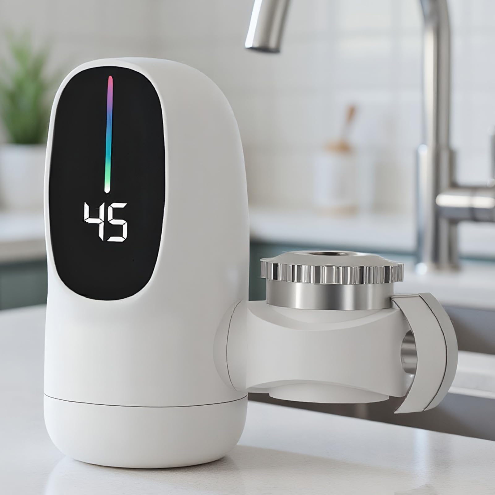 Rubinetto Acqua Calda Istantanea, Rubinetto a Riscaldamento Rapido con Display Digitale LED, Accessorio Elettrico da 3000 W per Hotel, Casa, Interno, Bagno e Cucina
