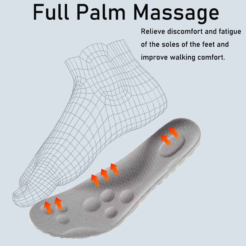 Image of 2 Pairs 4D Cloud Technology Insole - Super Soft Comfort Insoles, Soft Foot Protection Cloud Feeling Insole, U-Shape Memory Foam Insoles (Black, Men: US 8-11)