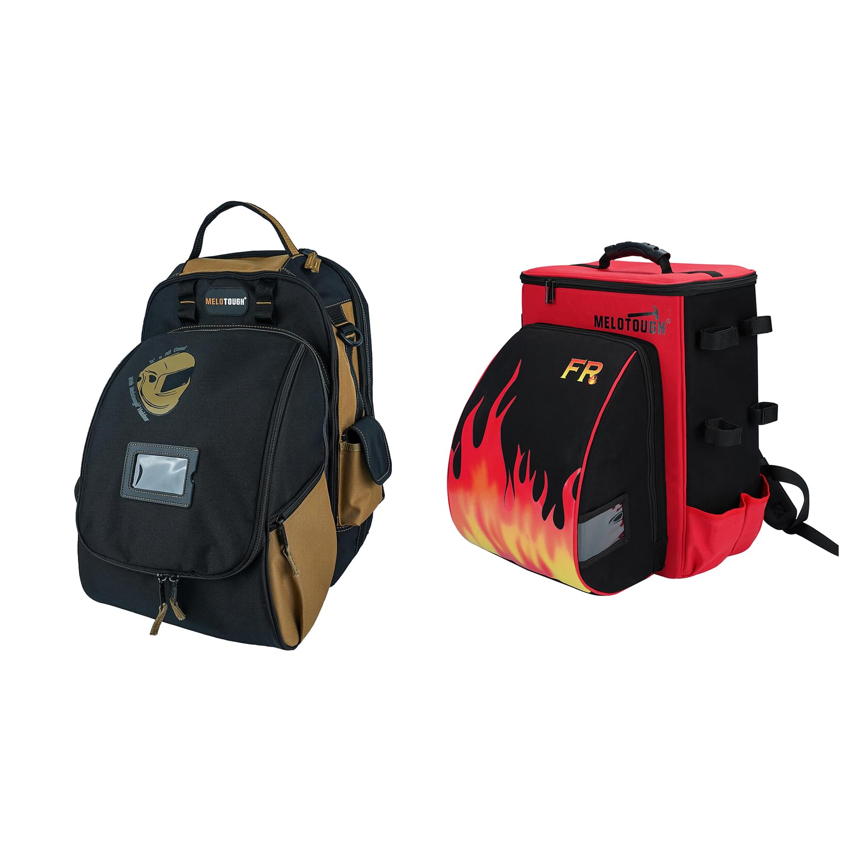 MELOTOUGH Electricians Tool Bag Backpack Welding Bag for Tools and Helmet Multipurpose Welder Backpack with Multiple Storage